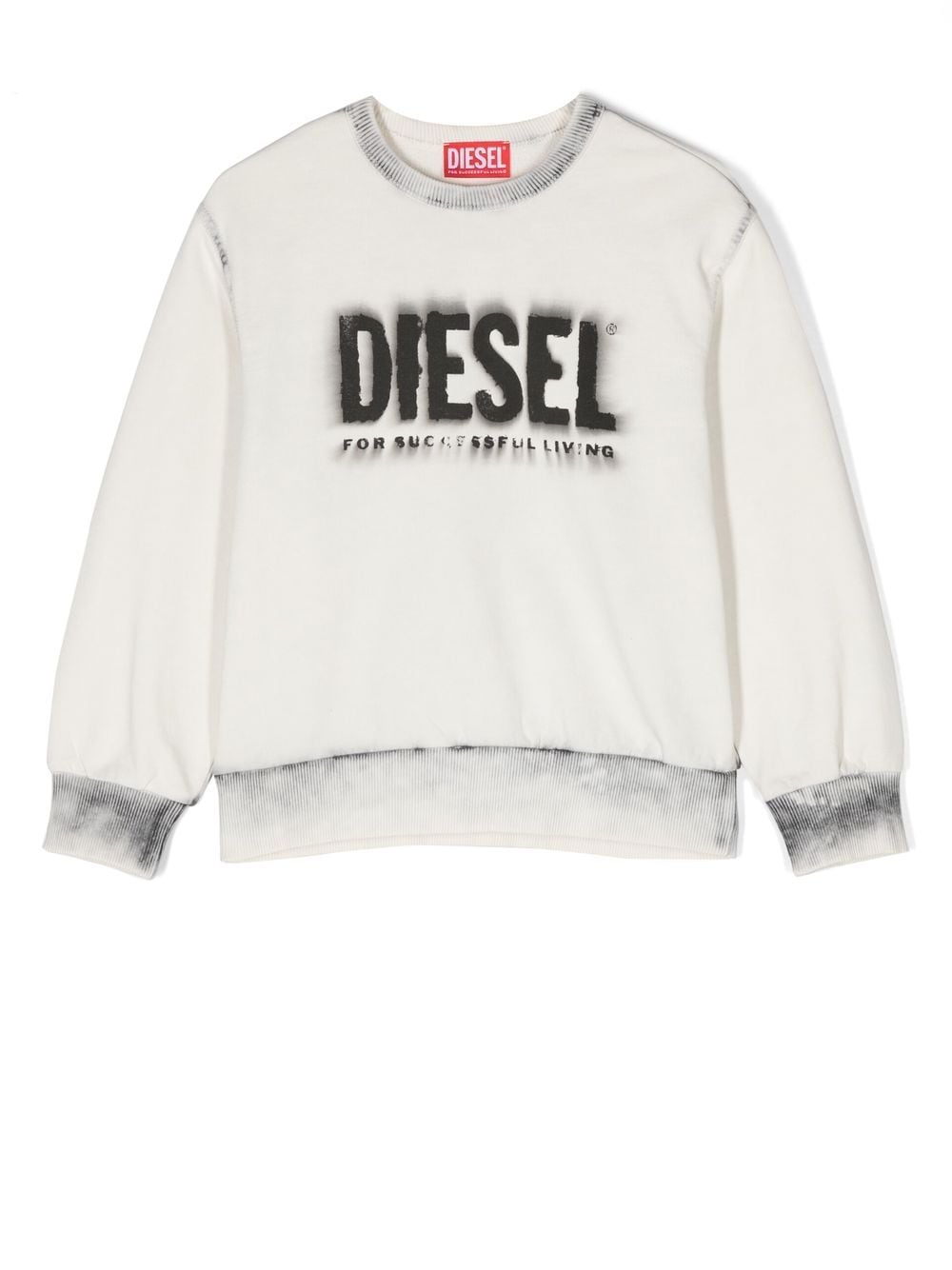 Diesel Kids logo-print cotton sweatshirt - White von Diesel Kids