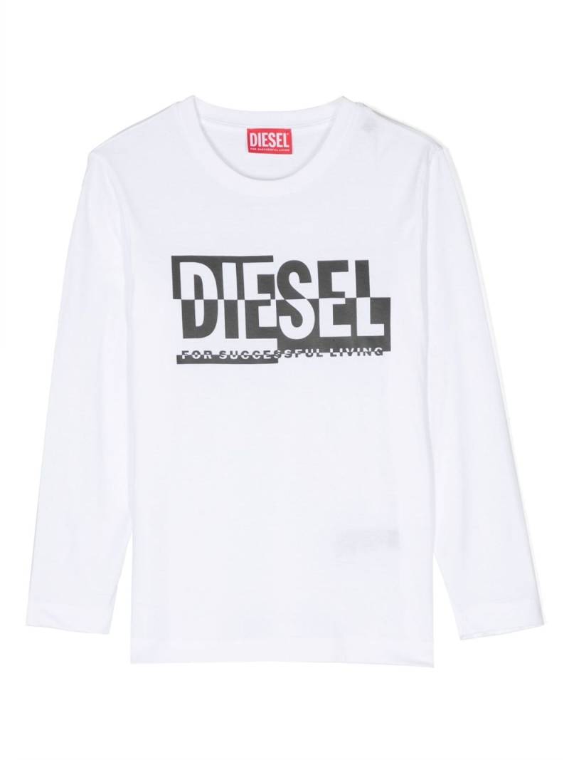 Diesel Kids logo-print long-sleeve T-shirt - White von Diesel Kids