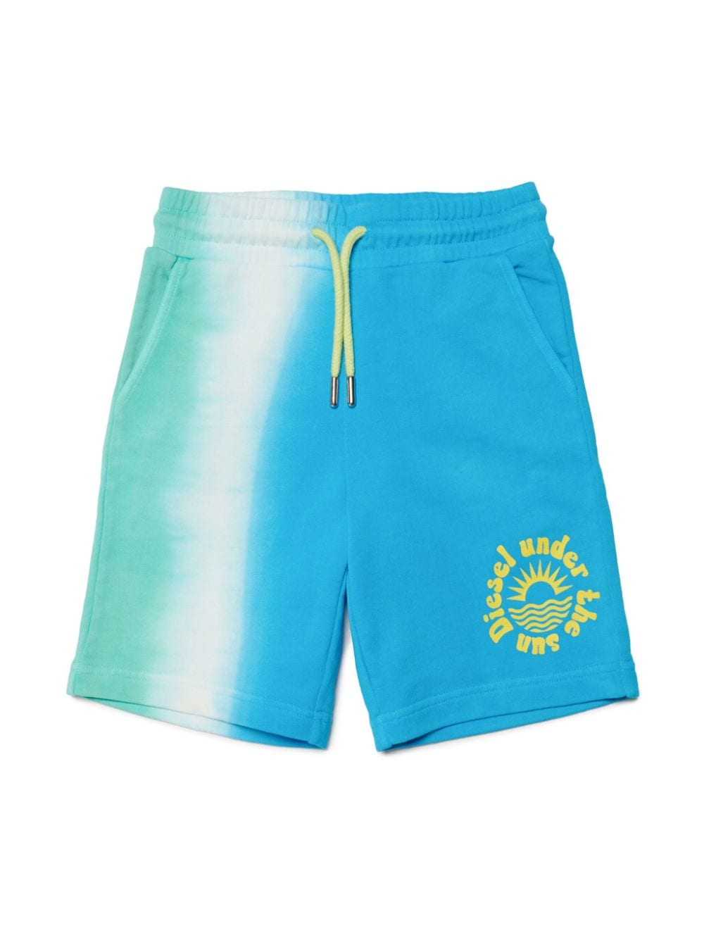 Diesel Kids logo-print striped cotton shorts - Blue von Diesel Kids