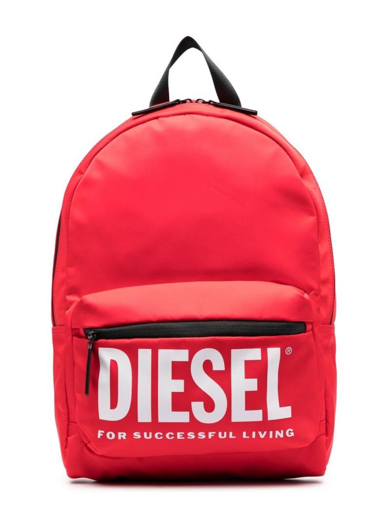 Diesel Kids logo-print zip-fastening backpack - Red von Diesel Kids