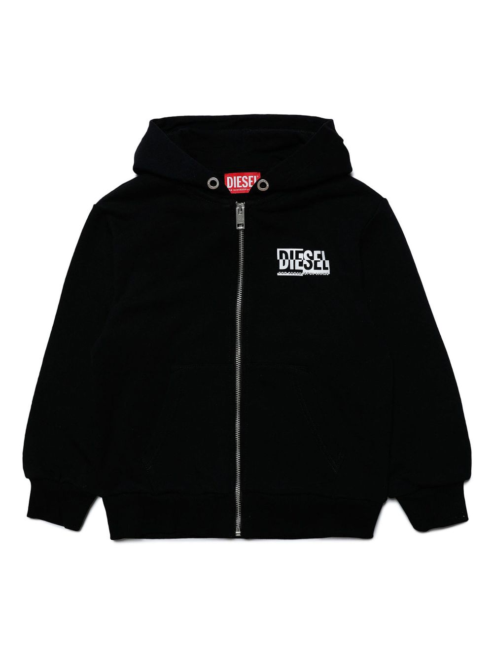 Diesel Kids logo-print zip-up hoodie - Black von Diesel Kids