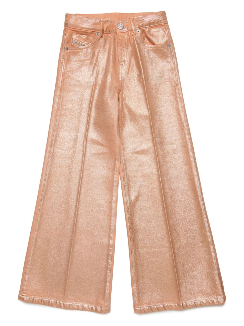 Diesel Kids metallic pressed-crease wide-leg jeans - Neutrals von Diesel Kids