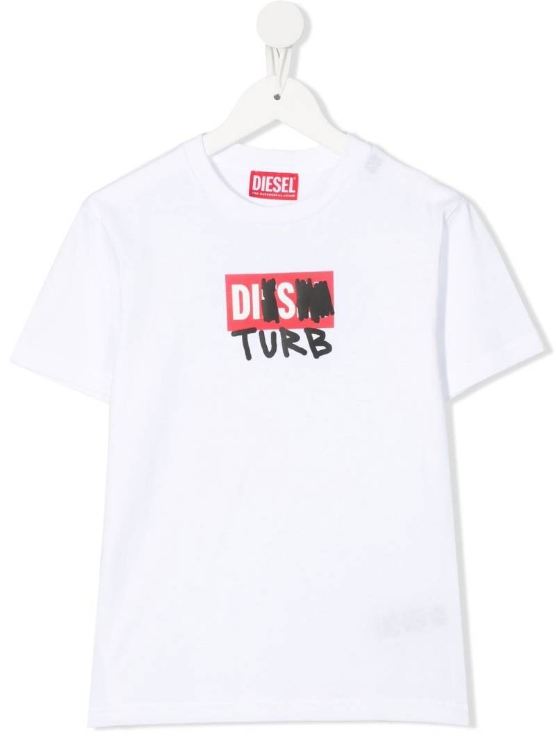 Diesel Kids Tdiegosb10 slogan-print T-shirt - White von Diesel Kids