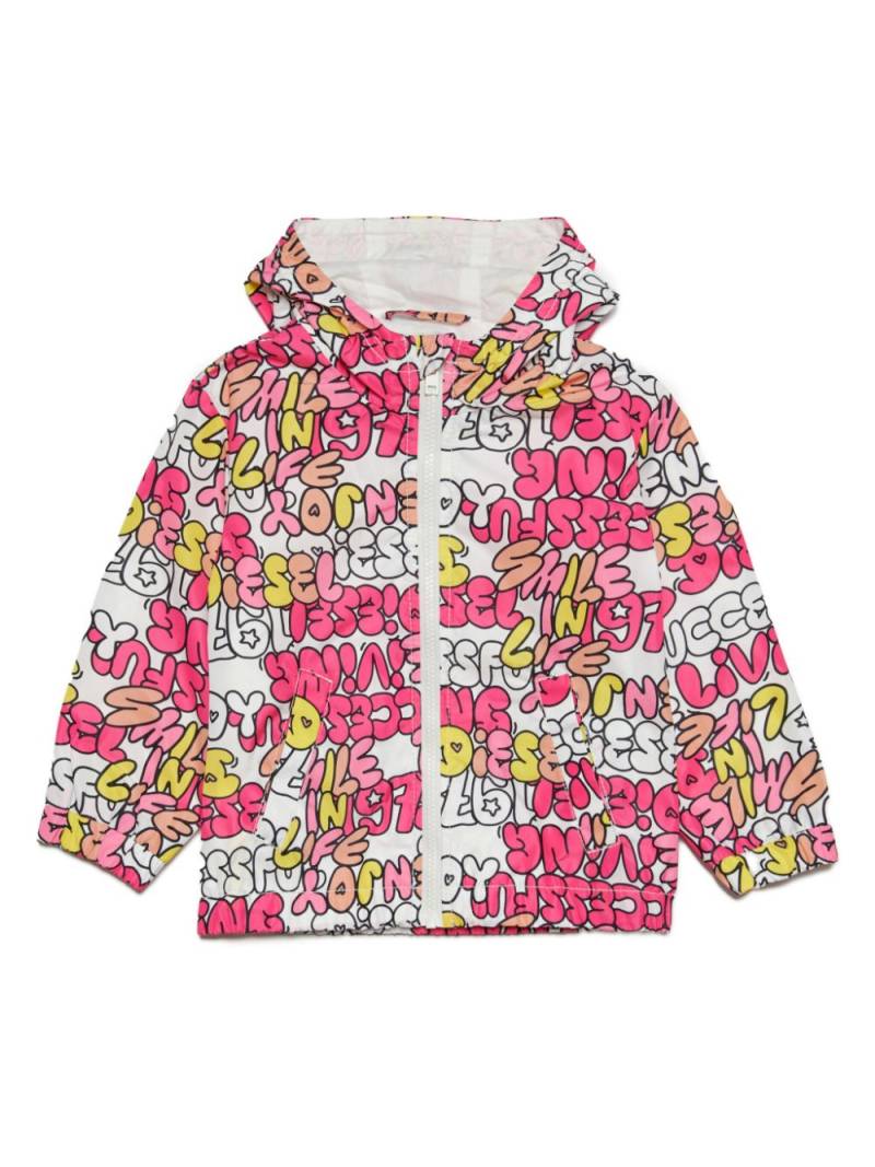 Diesel Kids text-print hooded jacket - Pink von Diesel Kids
