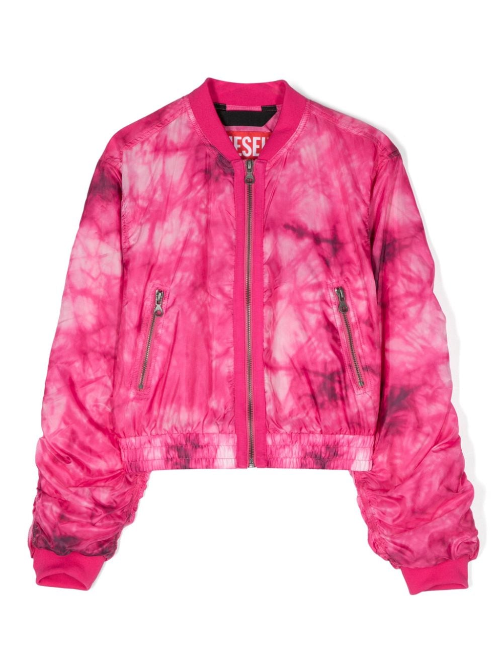 Diesel Kids tie-dye ripstop bomber jacket - Pink von Diesel Kids