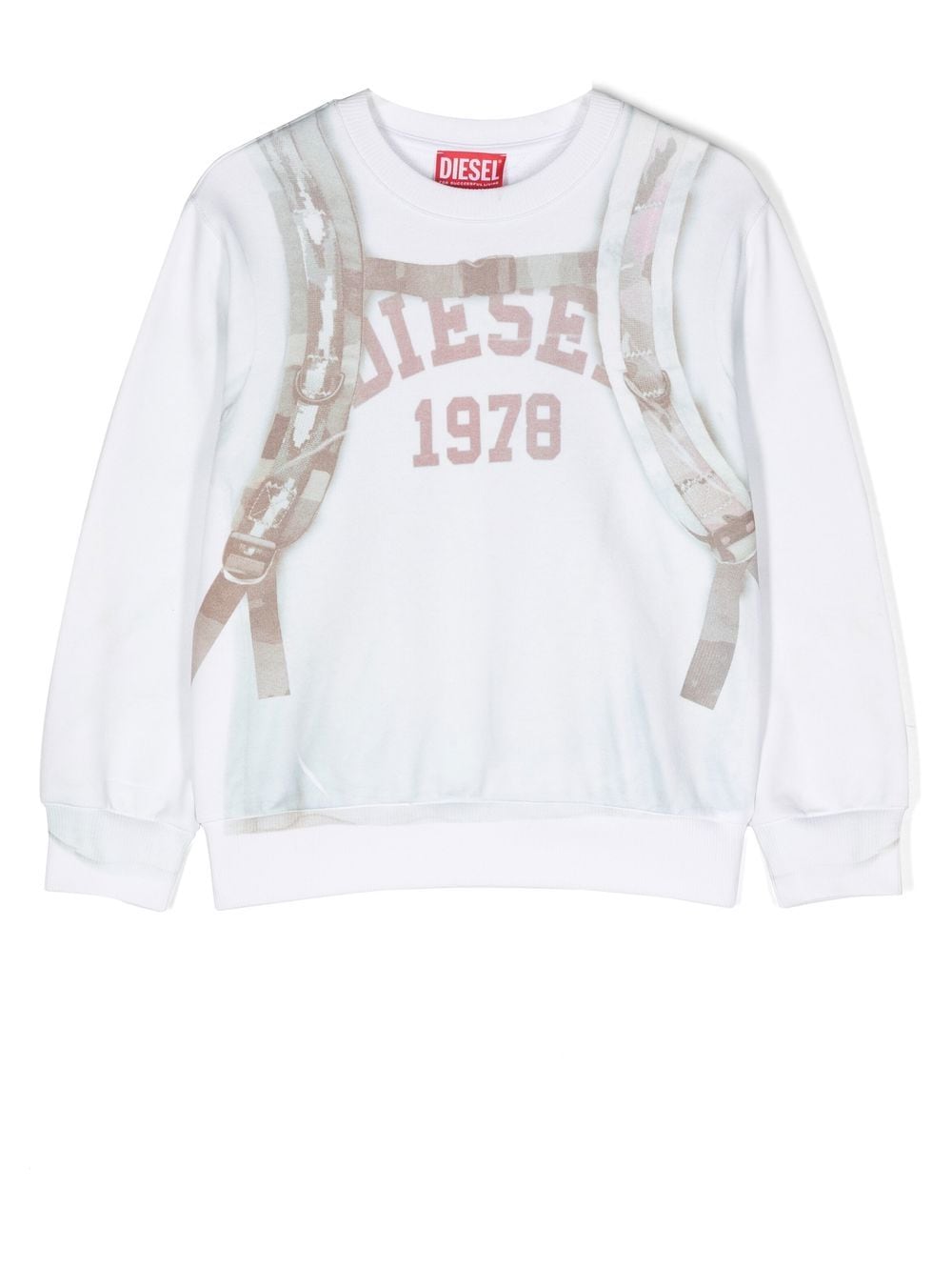 Diesel Kids trompe l'oeil print sweater - Neutrals von Diesel Kids