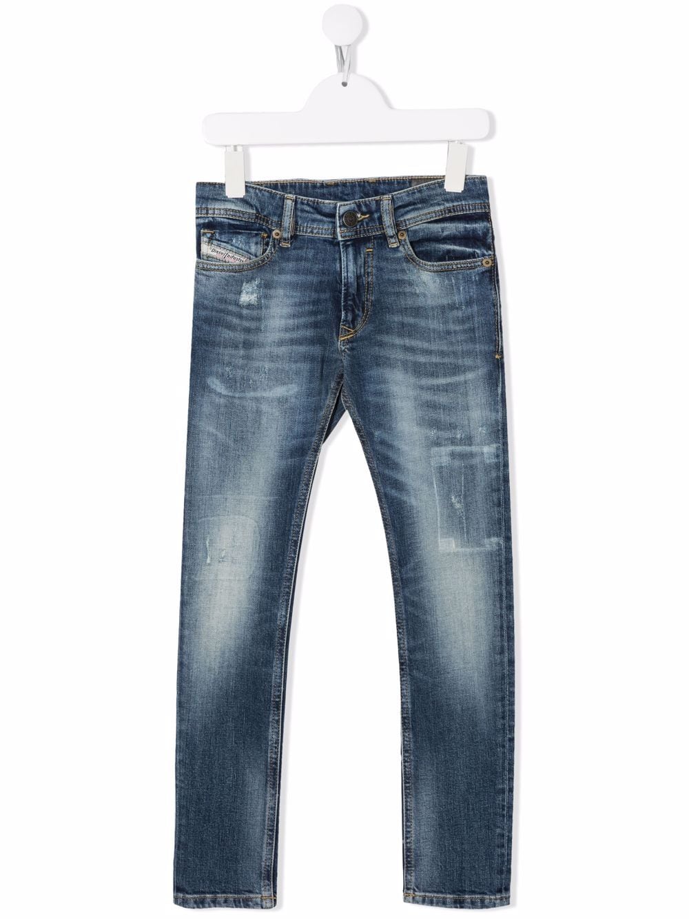 Diesel Kids whiskered slim-fit jeans - Blue von Diesel Kids