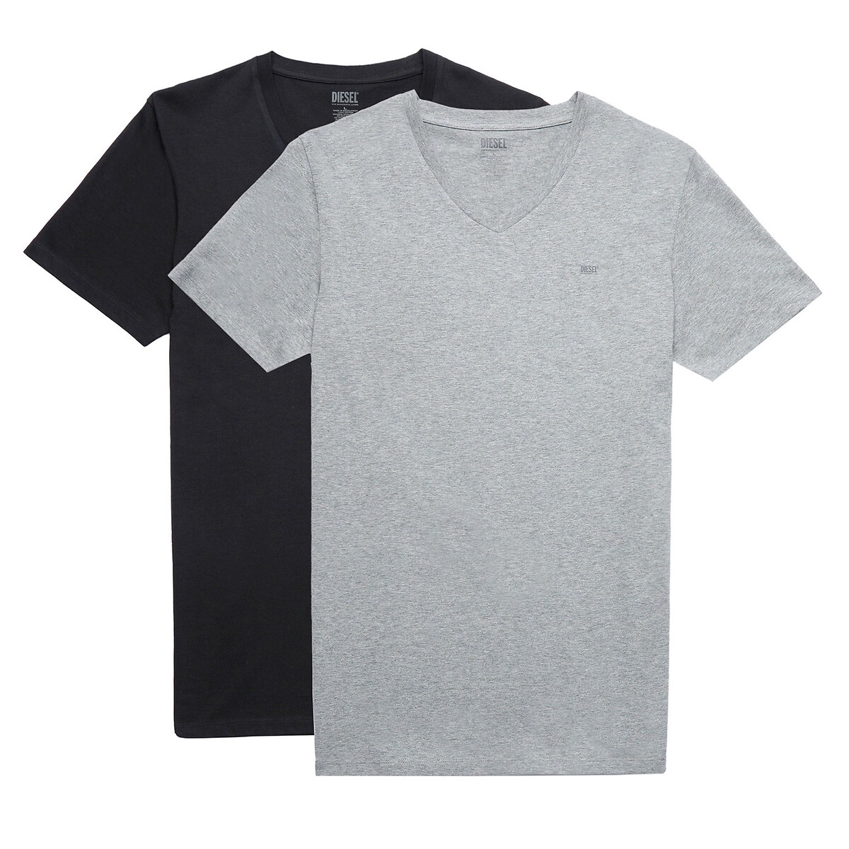 2er-Pack T-Shirts mit V-Ausschnitt, unifarben von Diesel