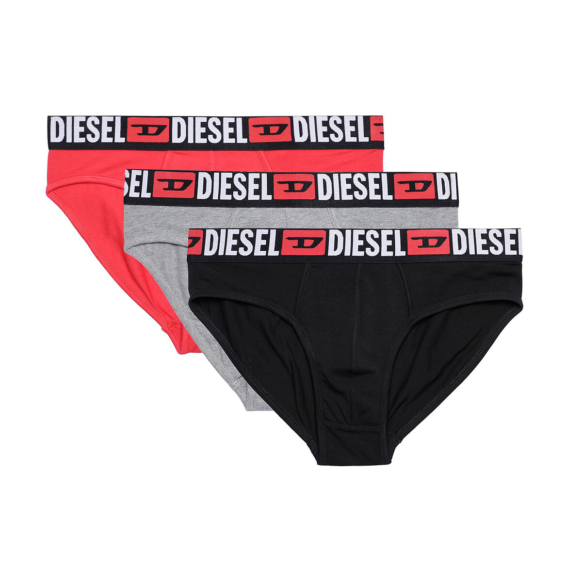 3er-Pack unifarbene Slips, Logobund von Diesel