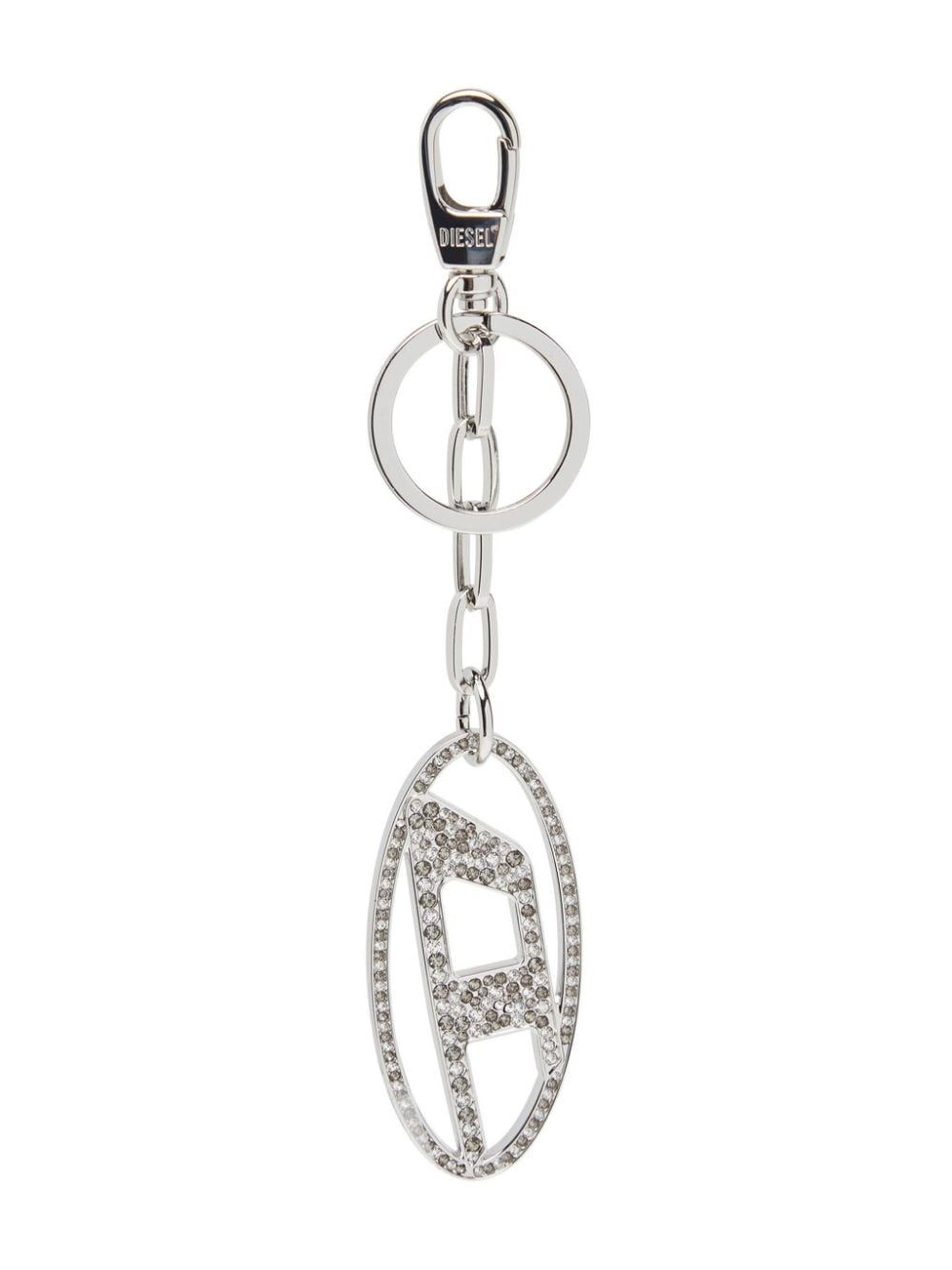 Diesel Holy-C rhinestone-embellished keyring - Silver von Diesel