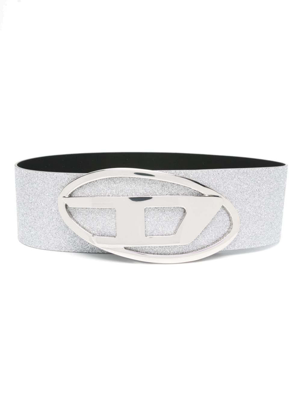 Diesel B-1dr 80 glitter-embellished wide belt - Silver von Diesel