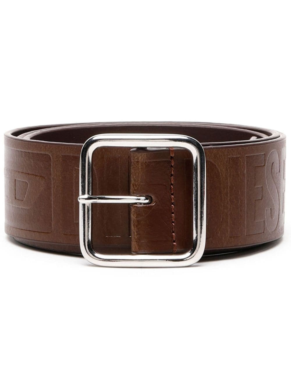 Diesel B-Illy II debossed leather belt - Brown von Diesel