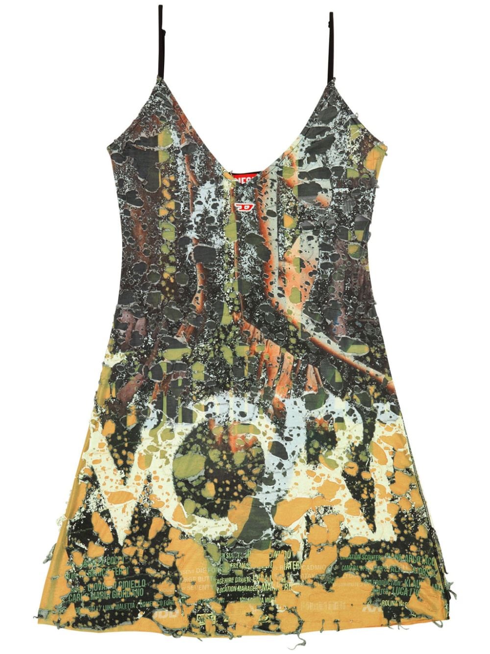 Diesel D-Jena-Dev distressed minidress - Yellow von Diesel