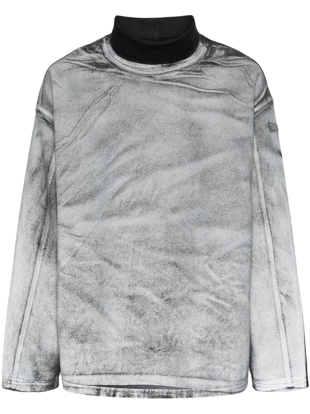 Diesel D-Nlabelcol reflective sweatshirt - Grey von Diesel