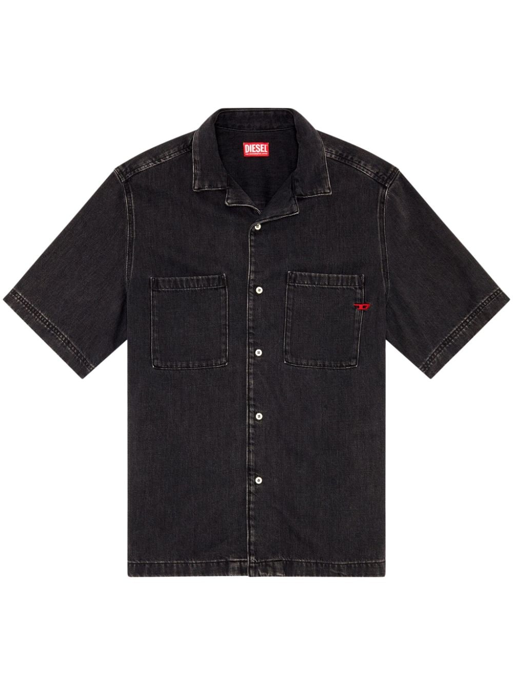 Diesel D-Paroshort short-sleeved denim shirt - Black von Diesel