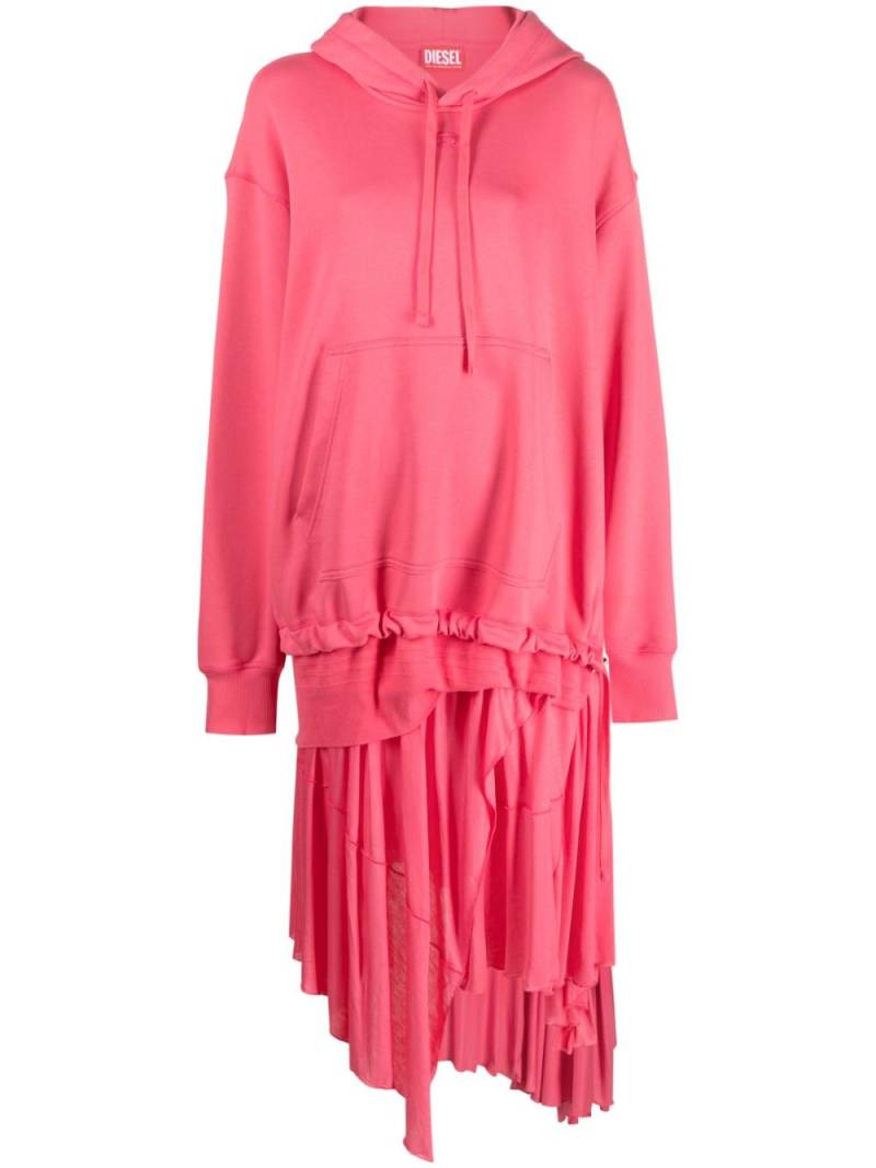 Diesel D-Roller hoodie-style asymmetric midi dress - Pink von Diesel