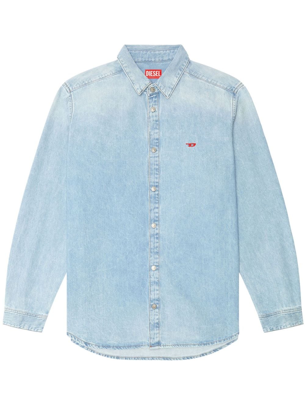 Diesel D-SIMPLY logo-embroidered denim shirt - Blue von Diesel