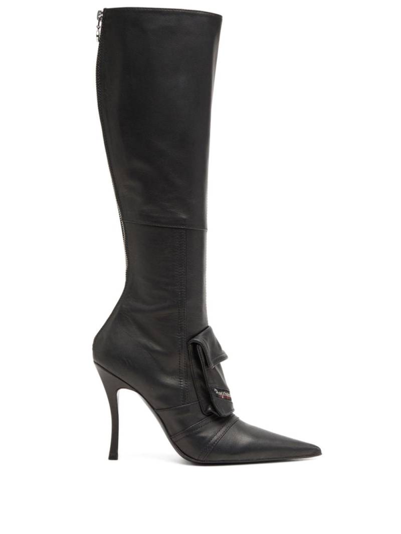 Diesel D-Venus Pocket leather knee-high boots - Brown von Diesel