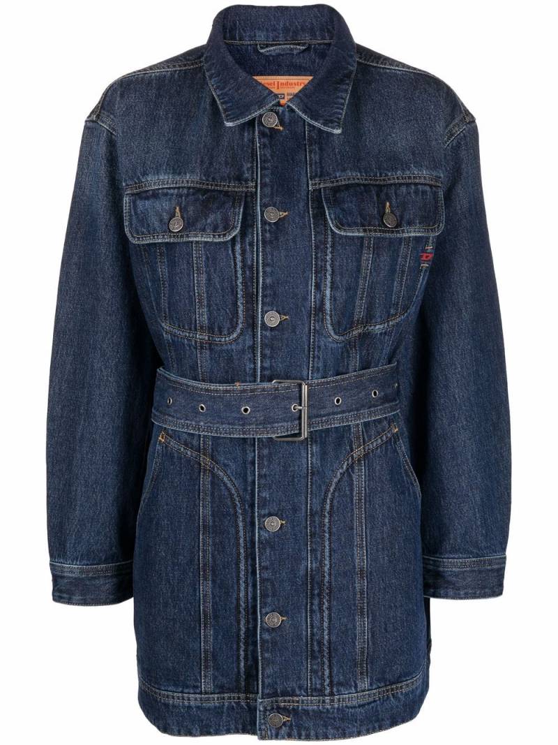 Diesel De-Flaminia belted denim jacket - Blue von Diesel