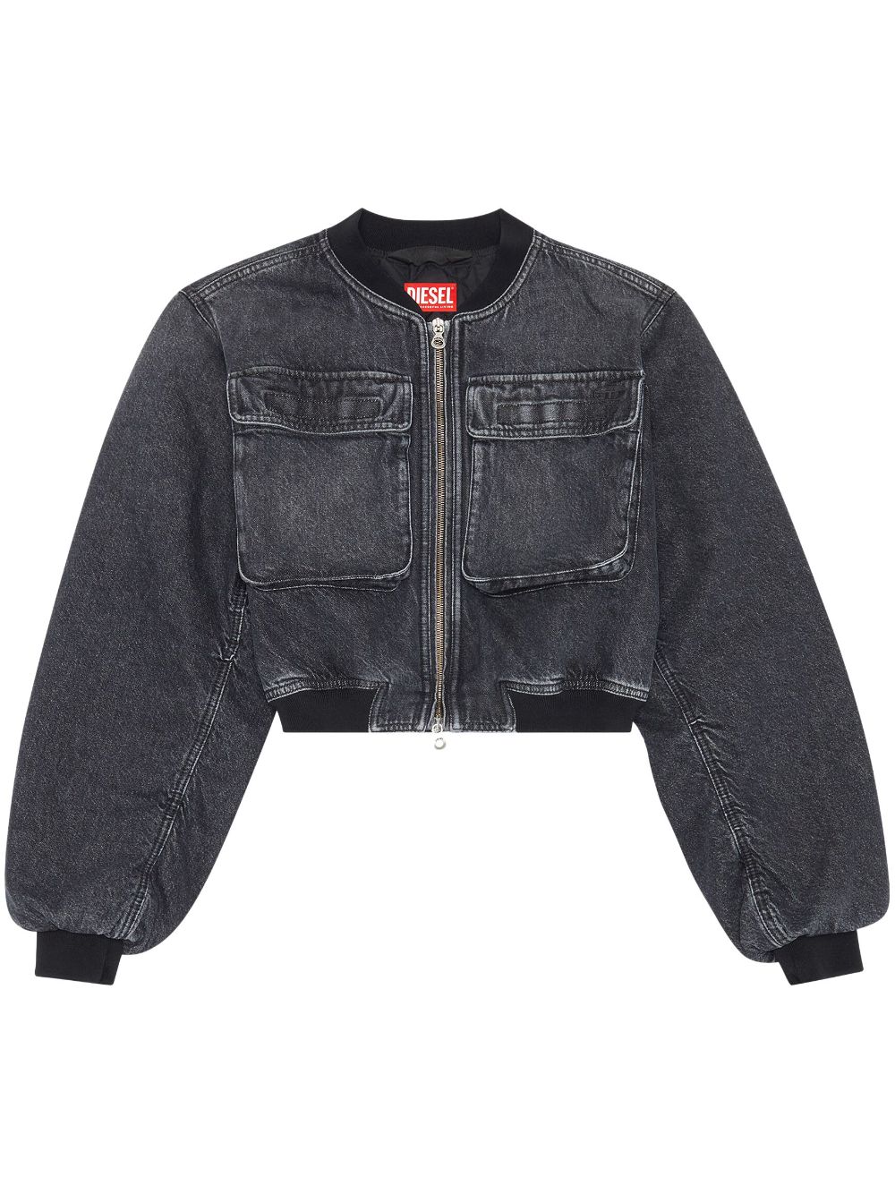 Diesel De-Khlo-S cropped denim bomber jacket - Grey von Diesel