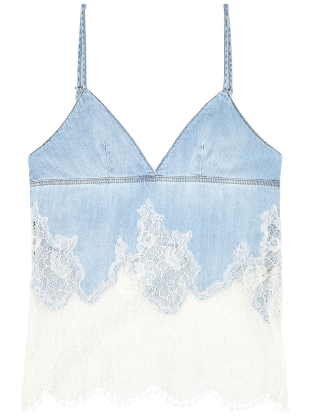 Diesel DE-MONY-S DENIM CAMI W LACE INSERT - Blue von Diesel