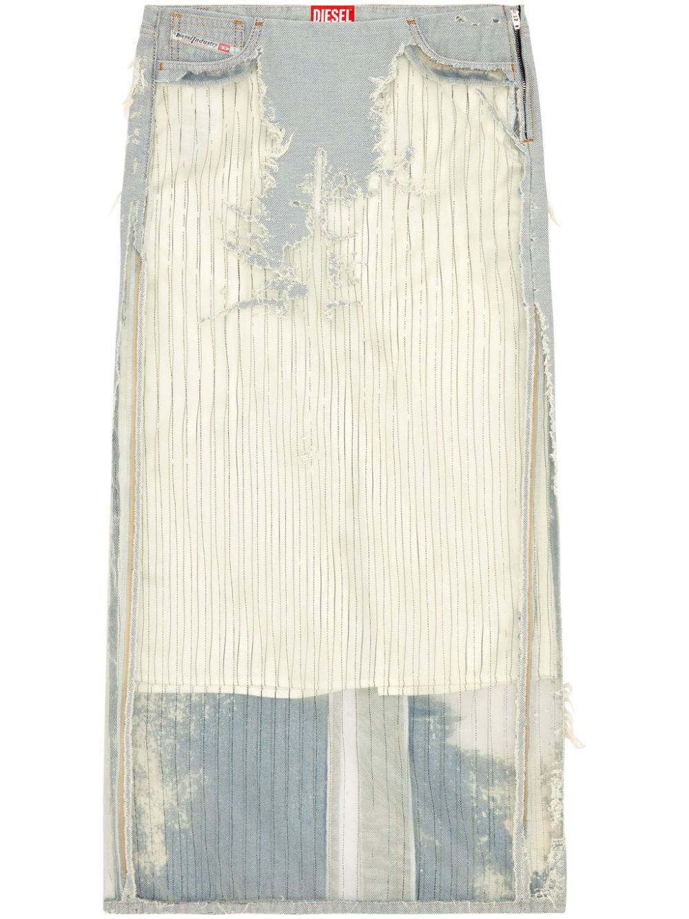 Diesel De-Pigo-Fse pinstripe devoré skirt - White von Diesel