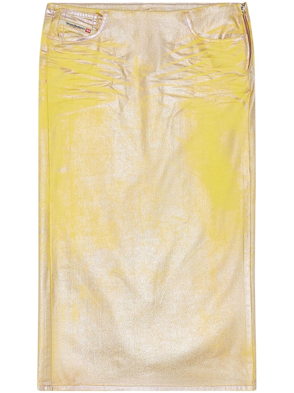 Diesel De-Pra-S2 laminated midi skirt - Yellow von Diesel