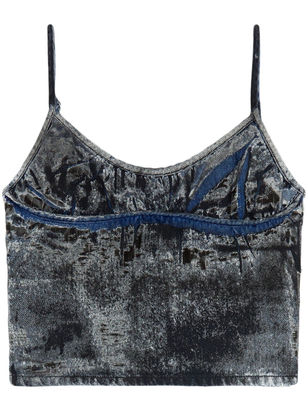 Diesel De-Verni-Fse devoré cami top - Black von Diesel