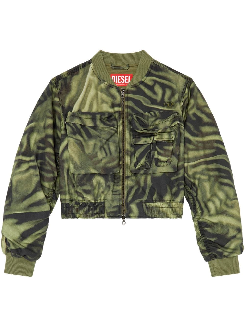 Diesel G-Khlow zebra-print bomber jacket - Green von Diesel