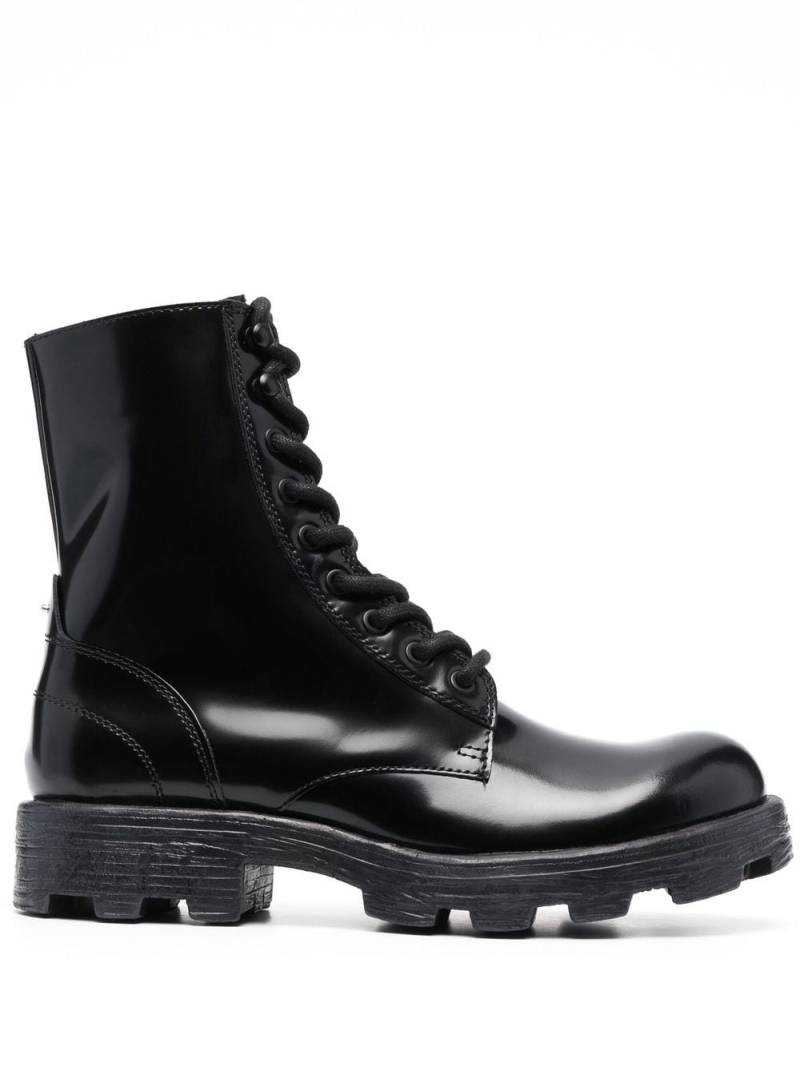 Diesel D-Hammer lace-up leather boots - Black von Diesel