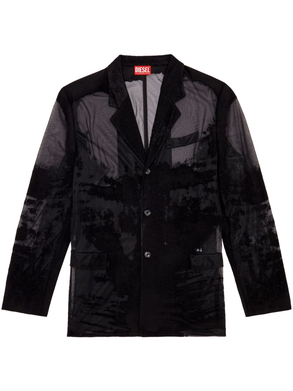 Diesel J-Reg devoré single-breasted blazer - Black von Diesel