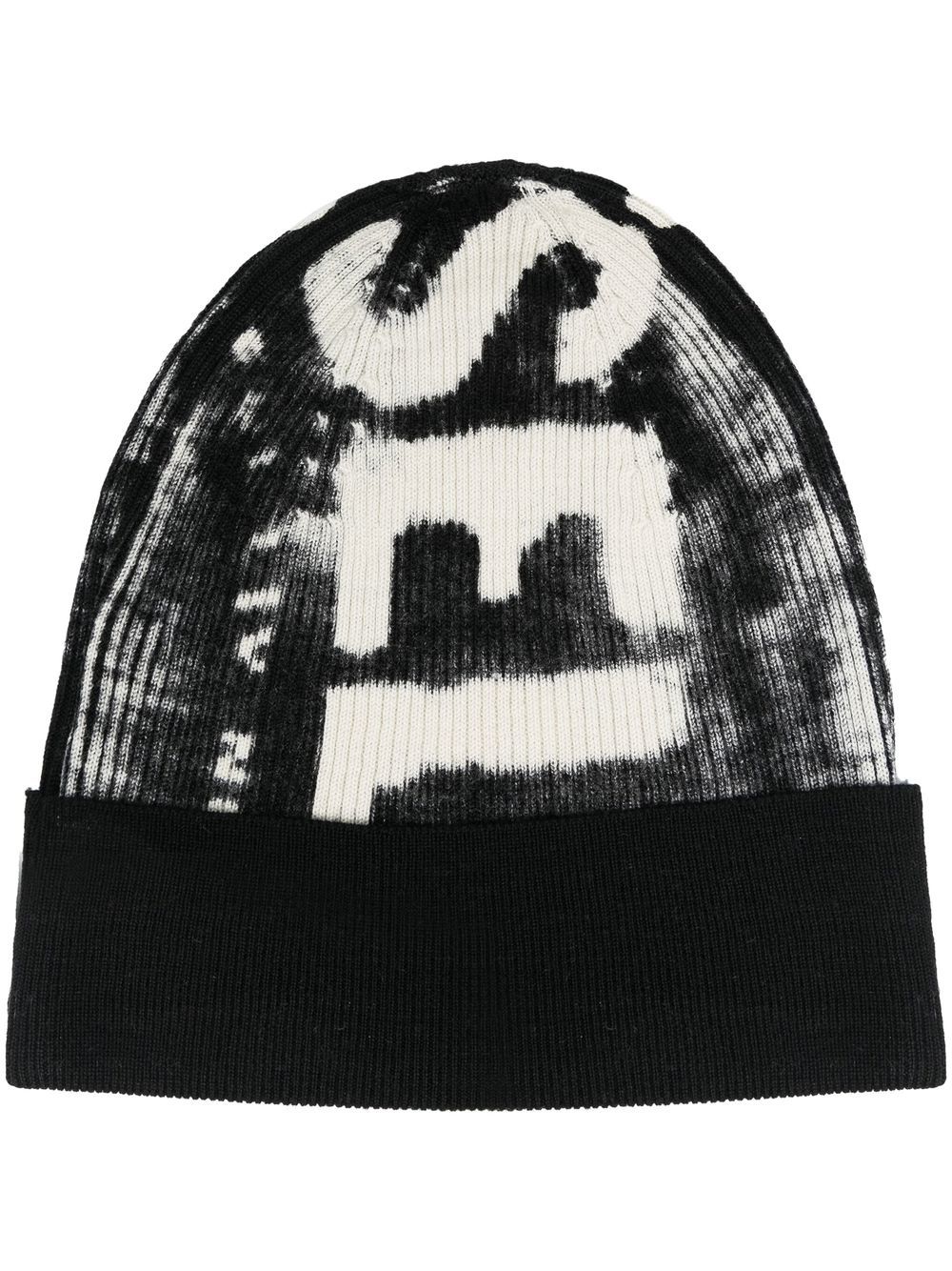 Diesel K-Atullus-Cap ribbed wool beanie - Black von Diesel