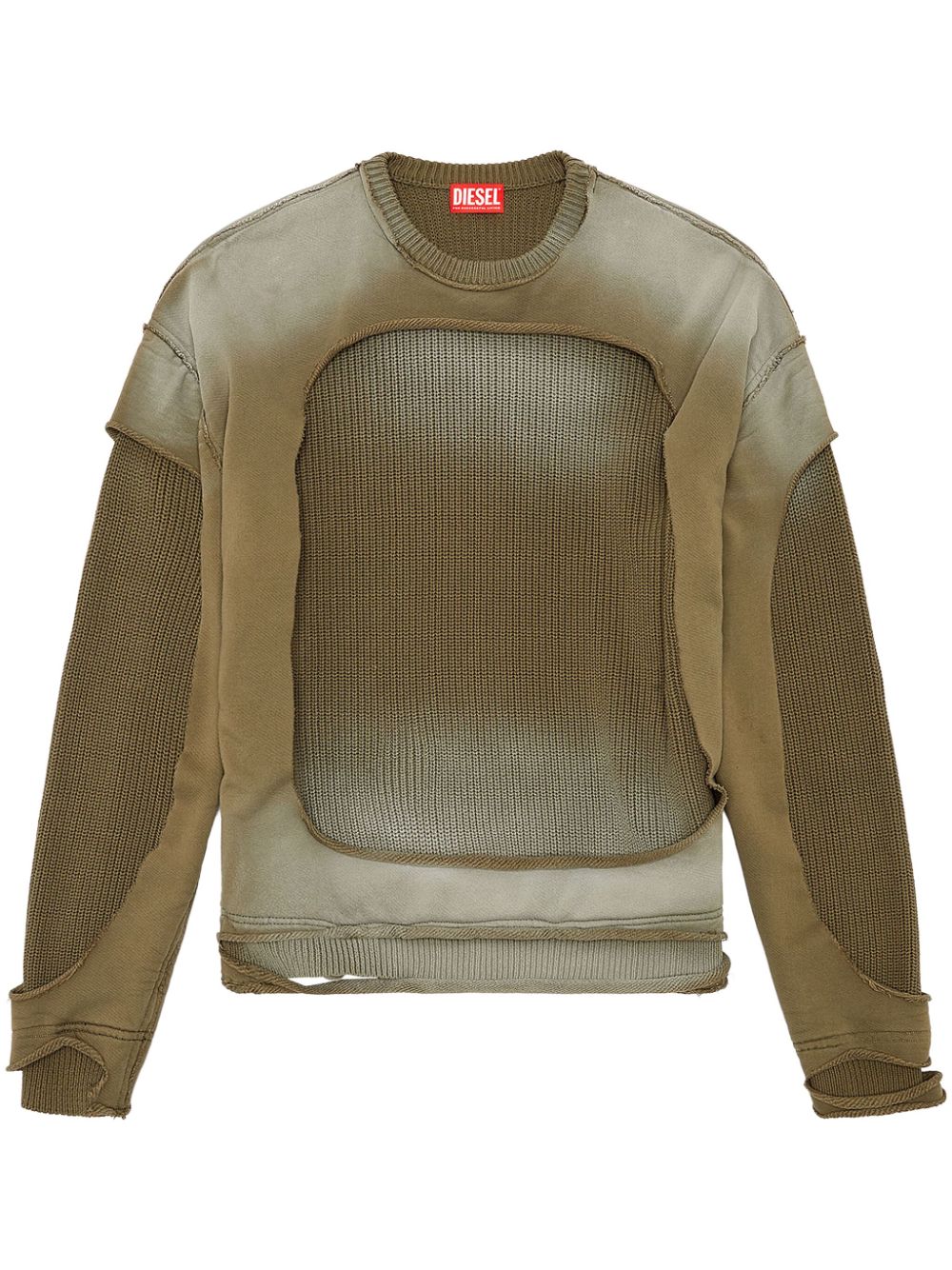 Diesel K-Osbert ripped cotton sweatshirt - Green von Diesel