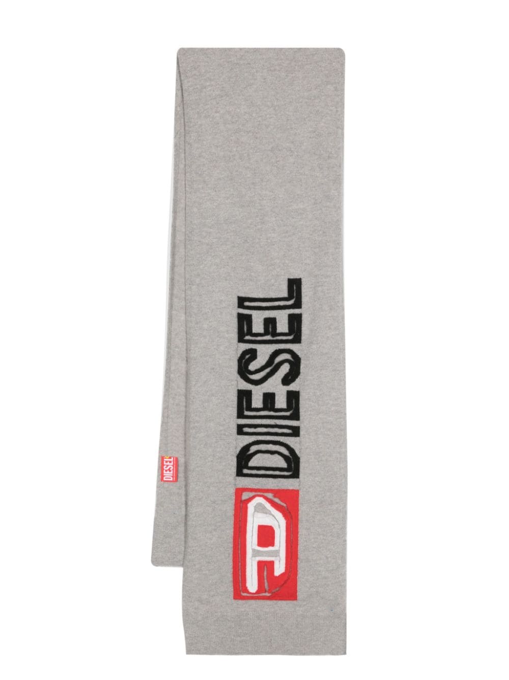 Diesel K-Peff intarsia-logo scarf - Grey von Diesel