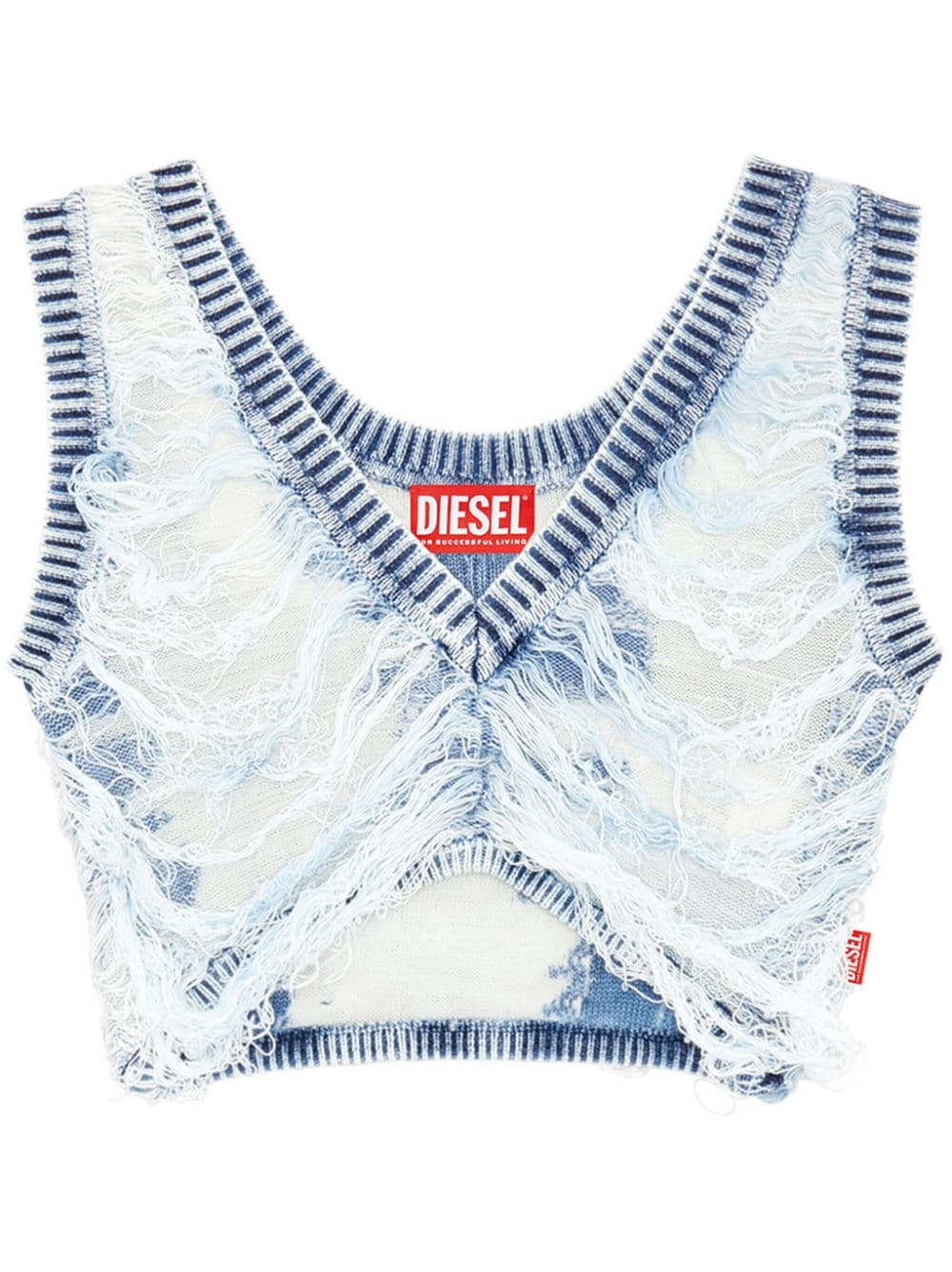 Diesel M-Bletilla ripped cropped top - Blue von Diesel