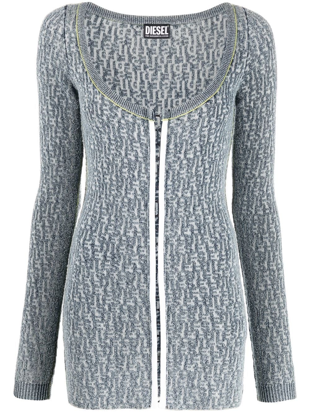 Diesel M-Ercilla-Card knitted cardigan - Blue von Diesel