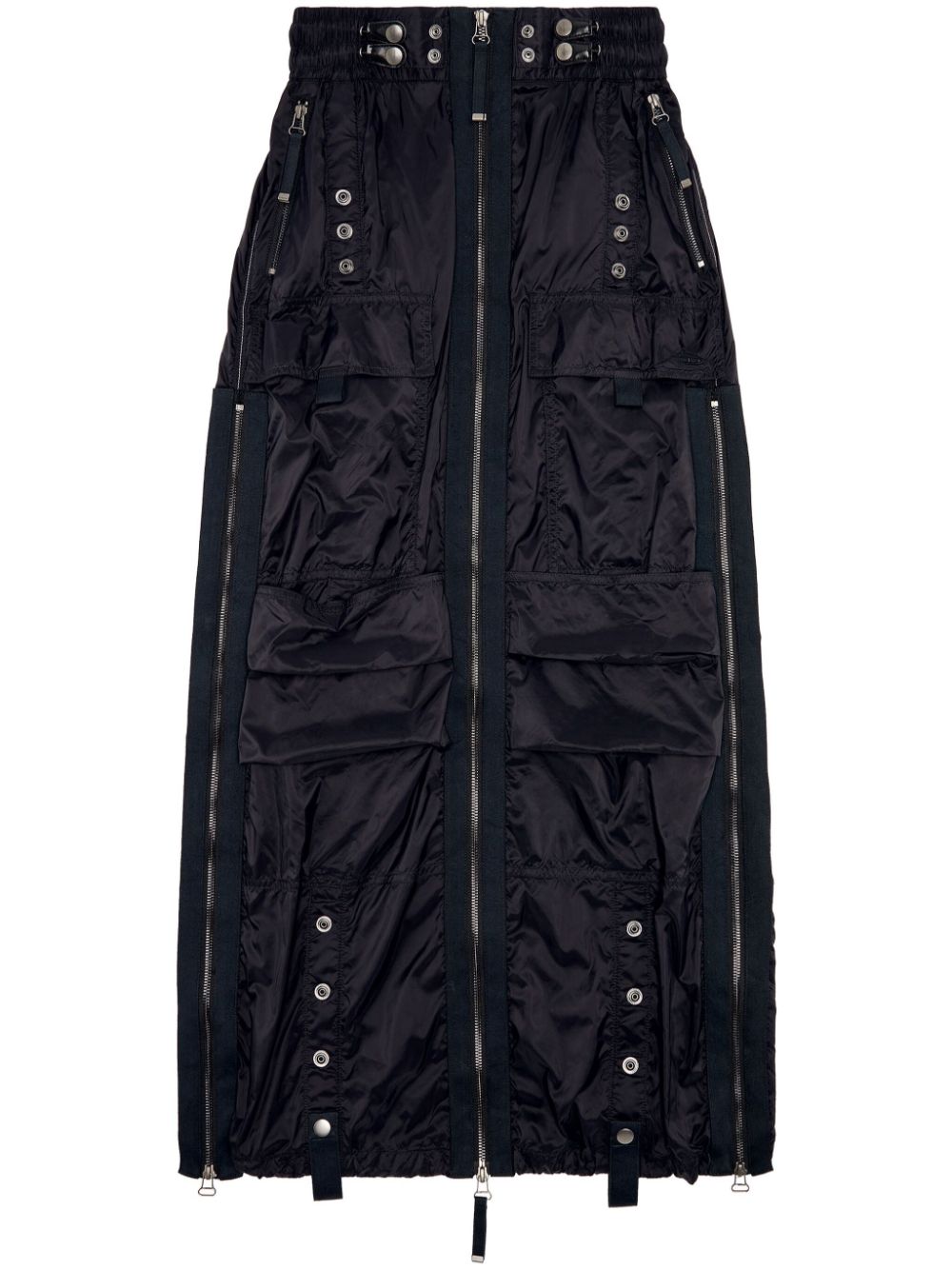 Diesel O-Crep cargo maxi skirt - Black von Diesel