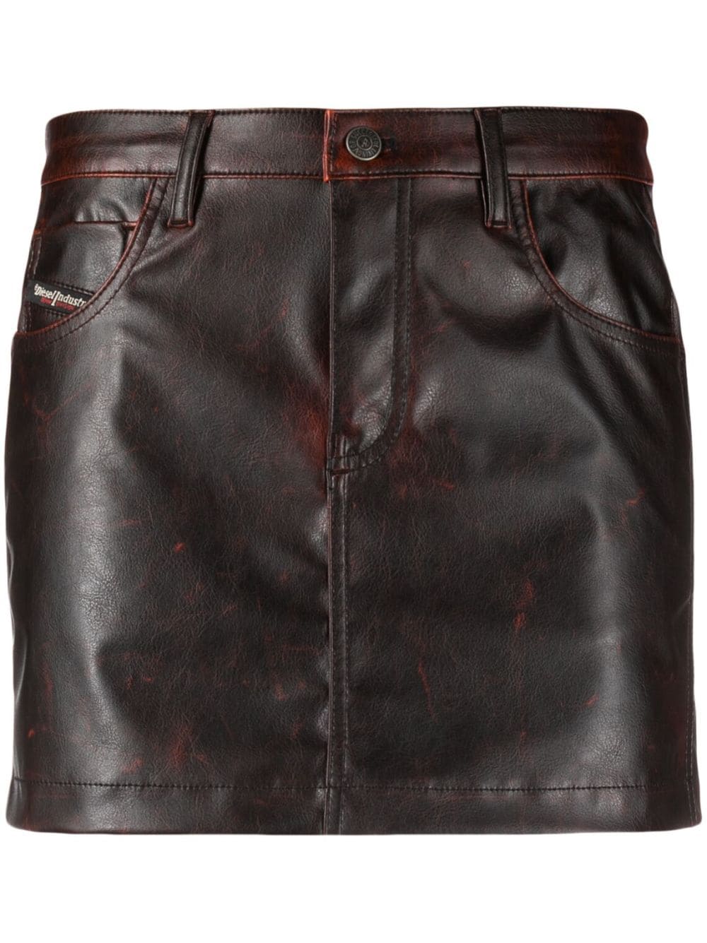 Diesel O-Kin faux-leather miniskirt - Brown von Diesel