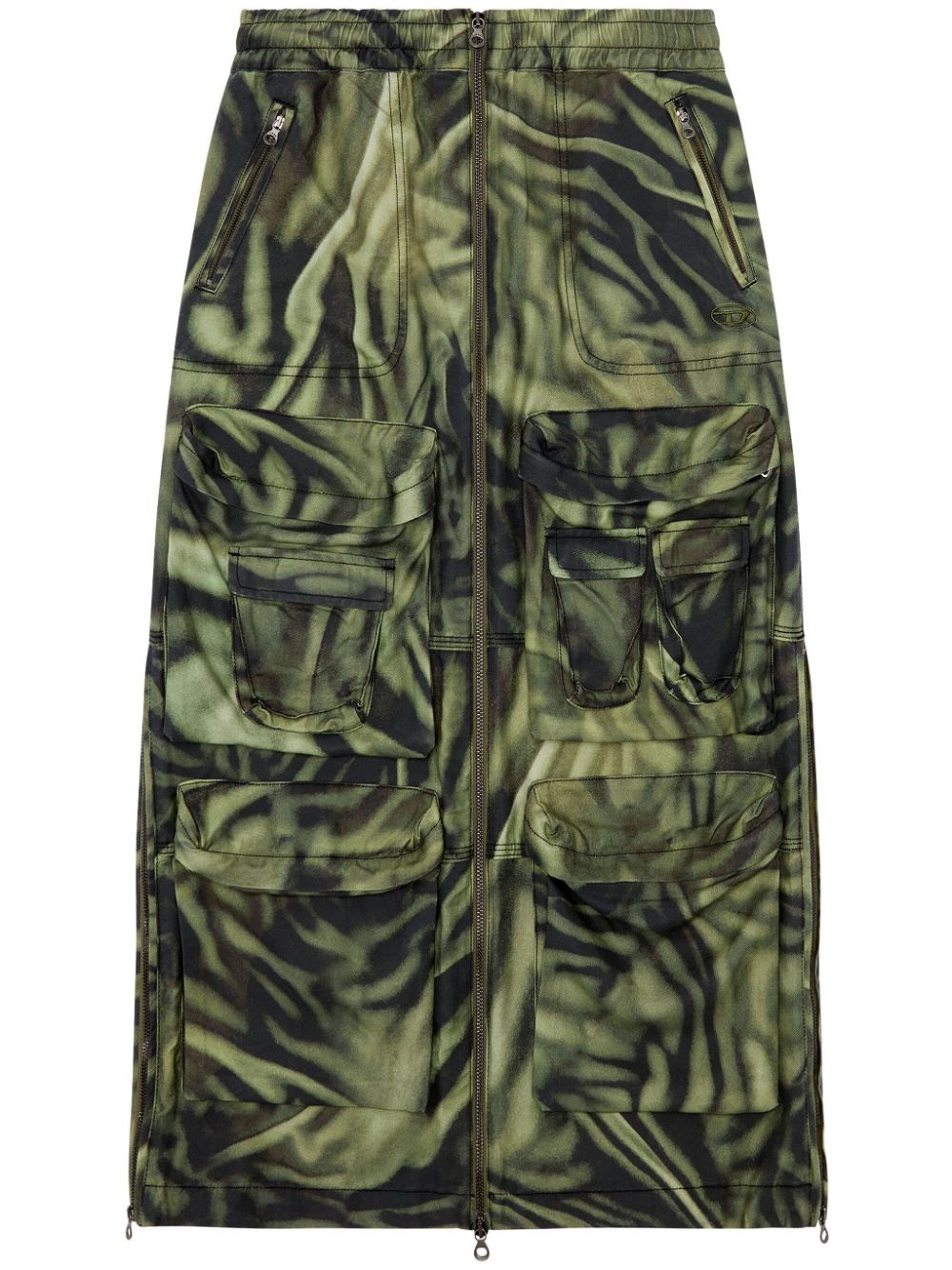 Diesel O-Mirtow zebra-print midi skirt - Green von Diesel