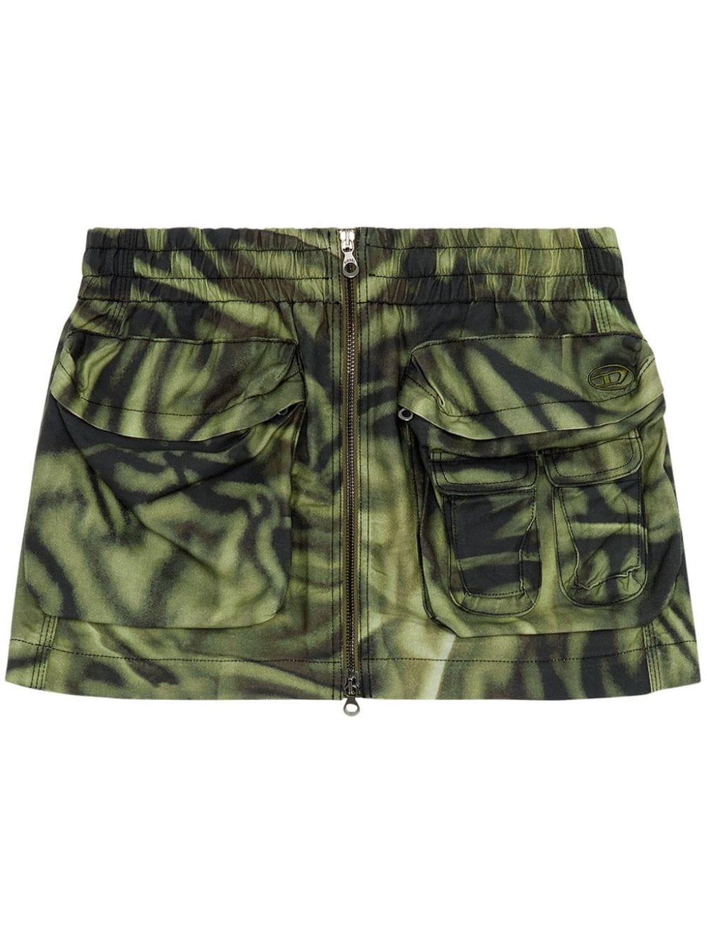 Diesel O-Mirty zebra-print miniskirt - Green von Diesel