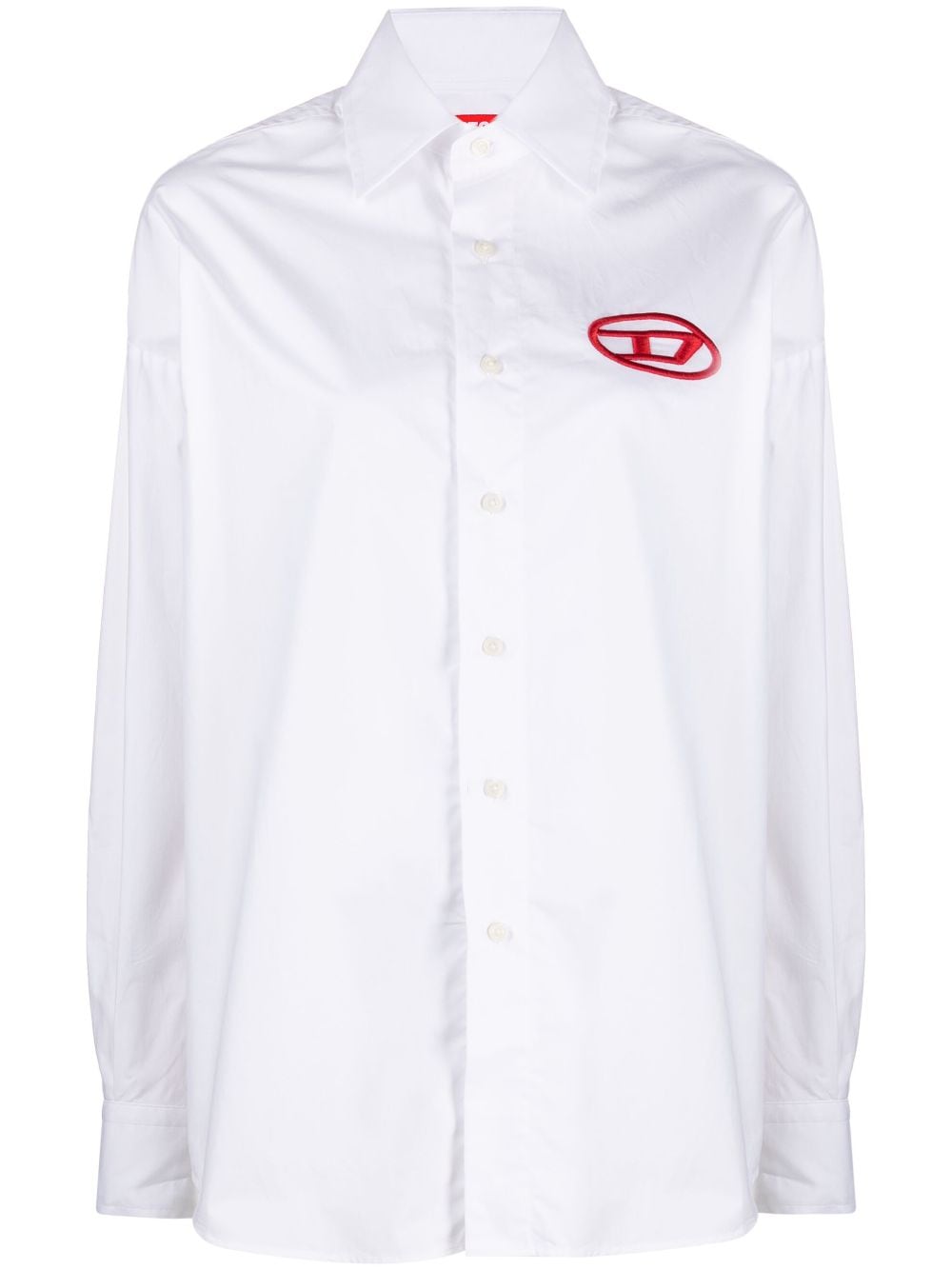 Diesel Oval D-embroidered cotton shirt - White von Diesel