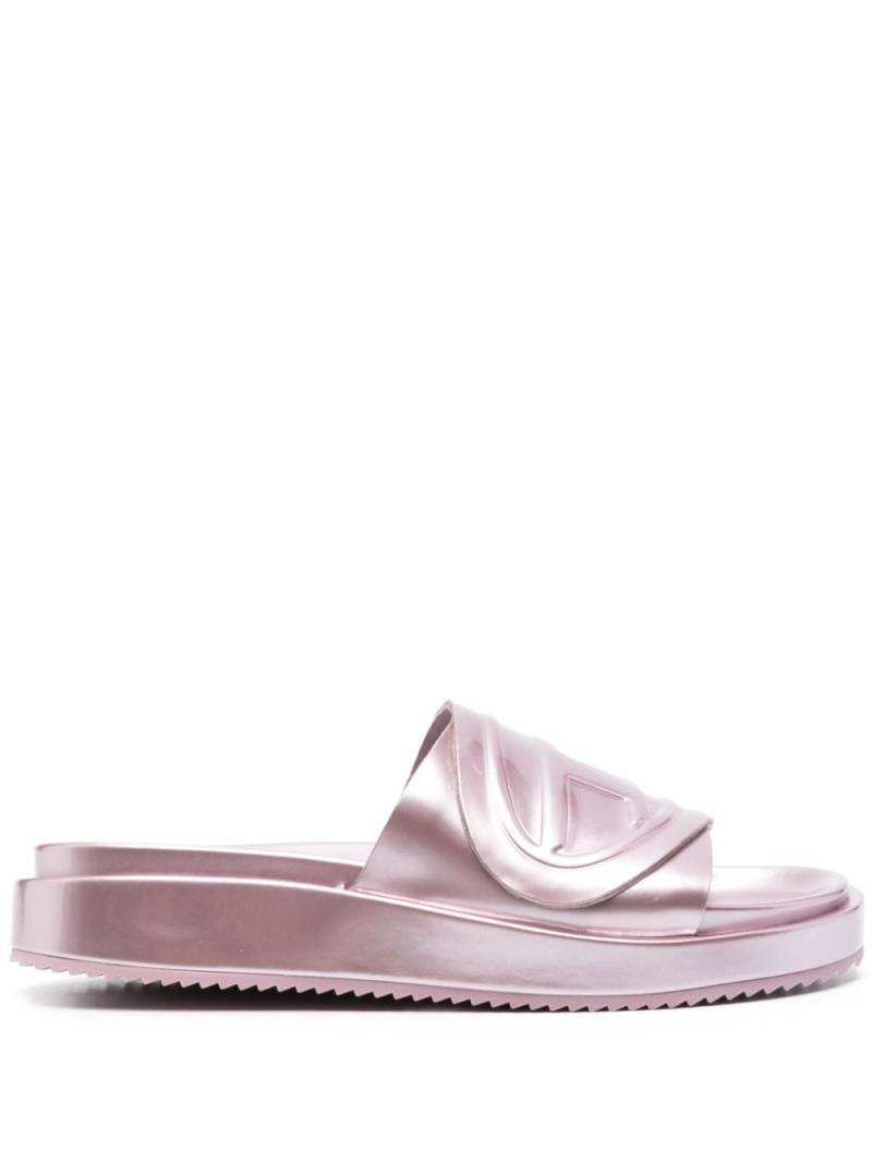 Diesel Oval D metallic slide - Pink von Diesel