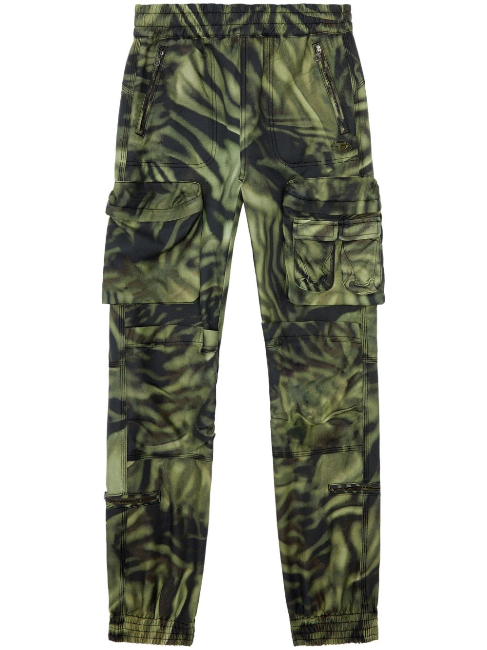 Diesel P-Mirow zebra-print trousers - Green von Diesel