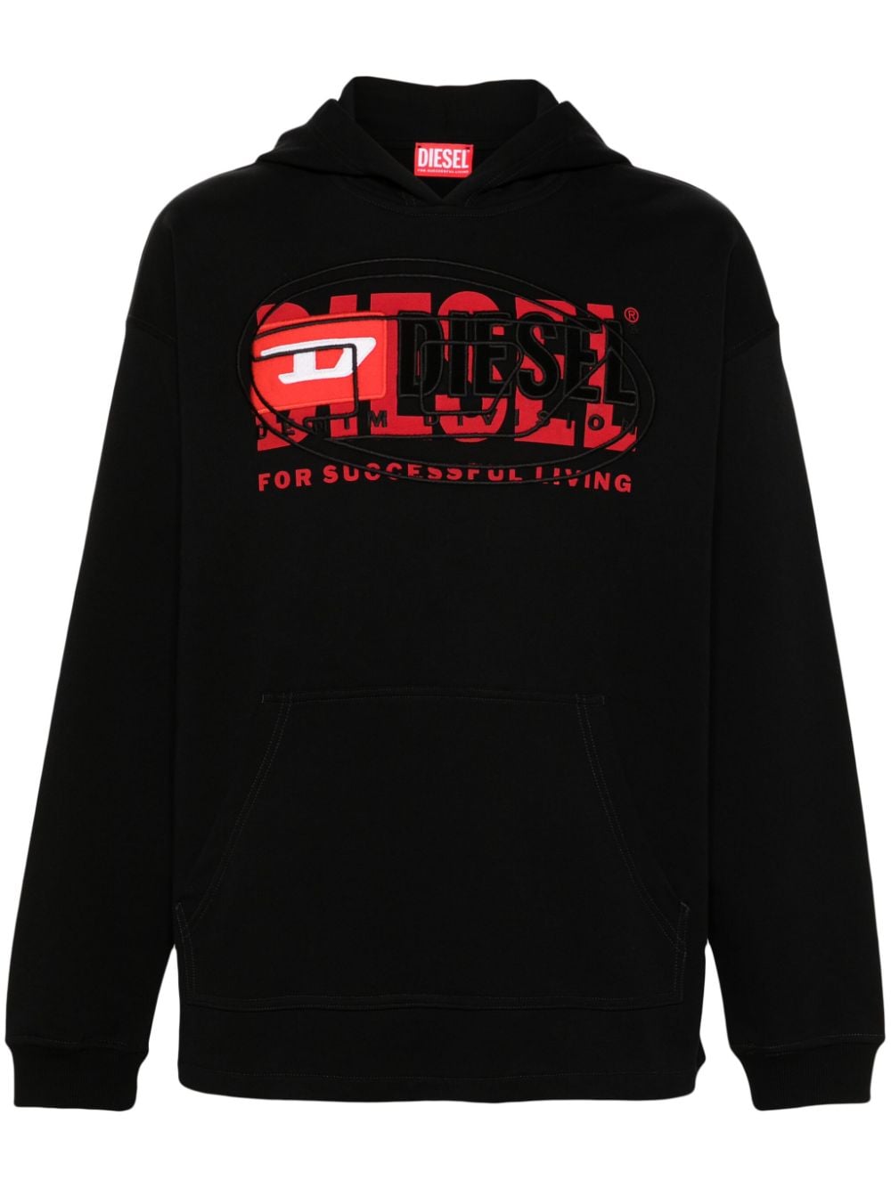 Diesel S-Baxt logo-embroidered hoodie - Black von Diesel