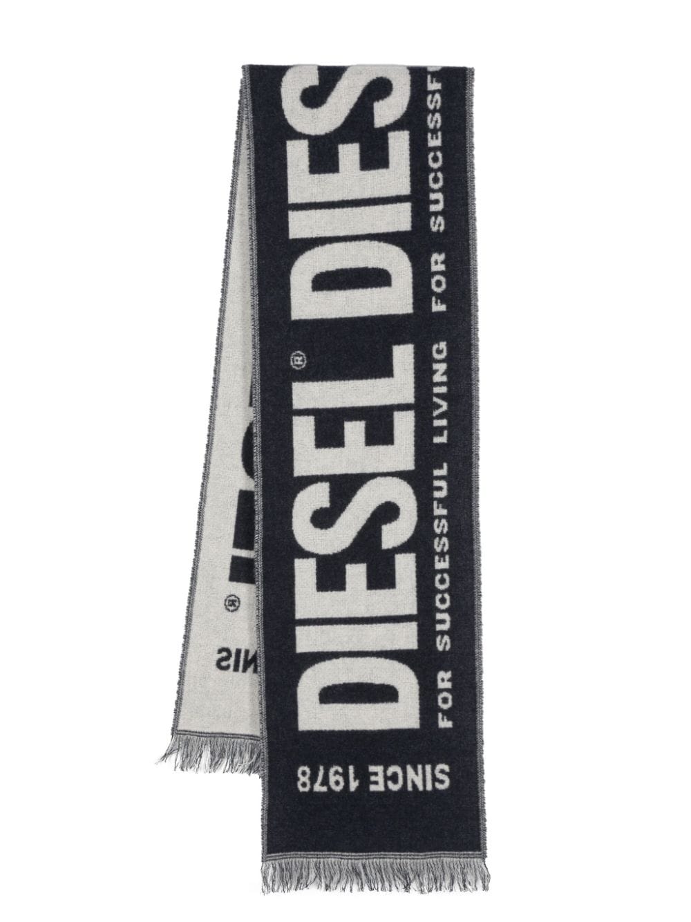 Diesel S-Bisc logo-jacquard scarf - Blue von Diesel