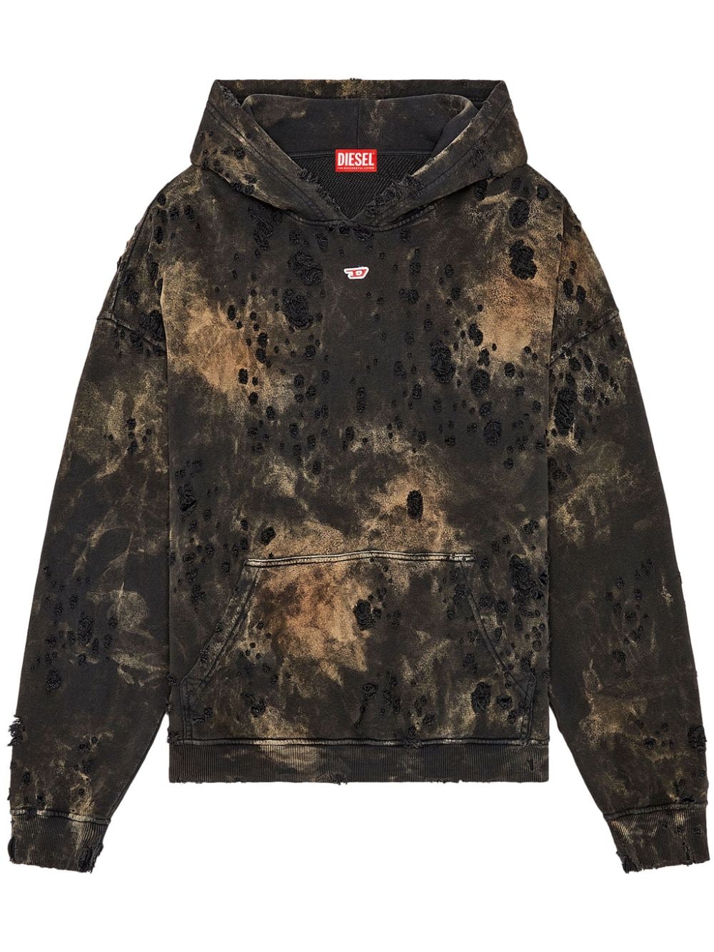 Diesel S-Boxt-Hood-N9 distressed cotton hoodie - Black von Diesel