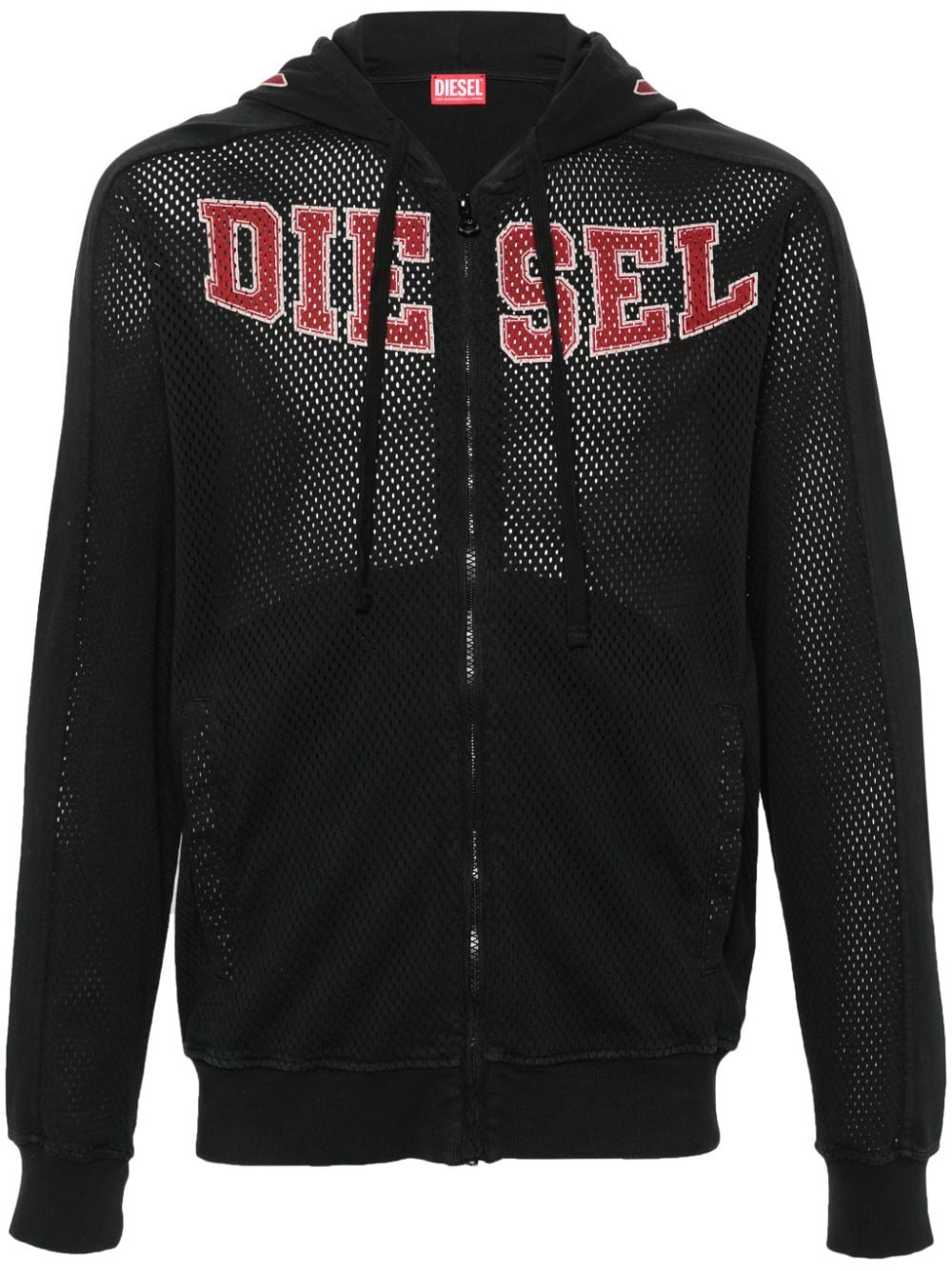 Diesel S-Crek logo-print hoodie - Black von Diesel