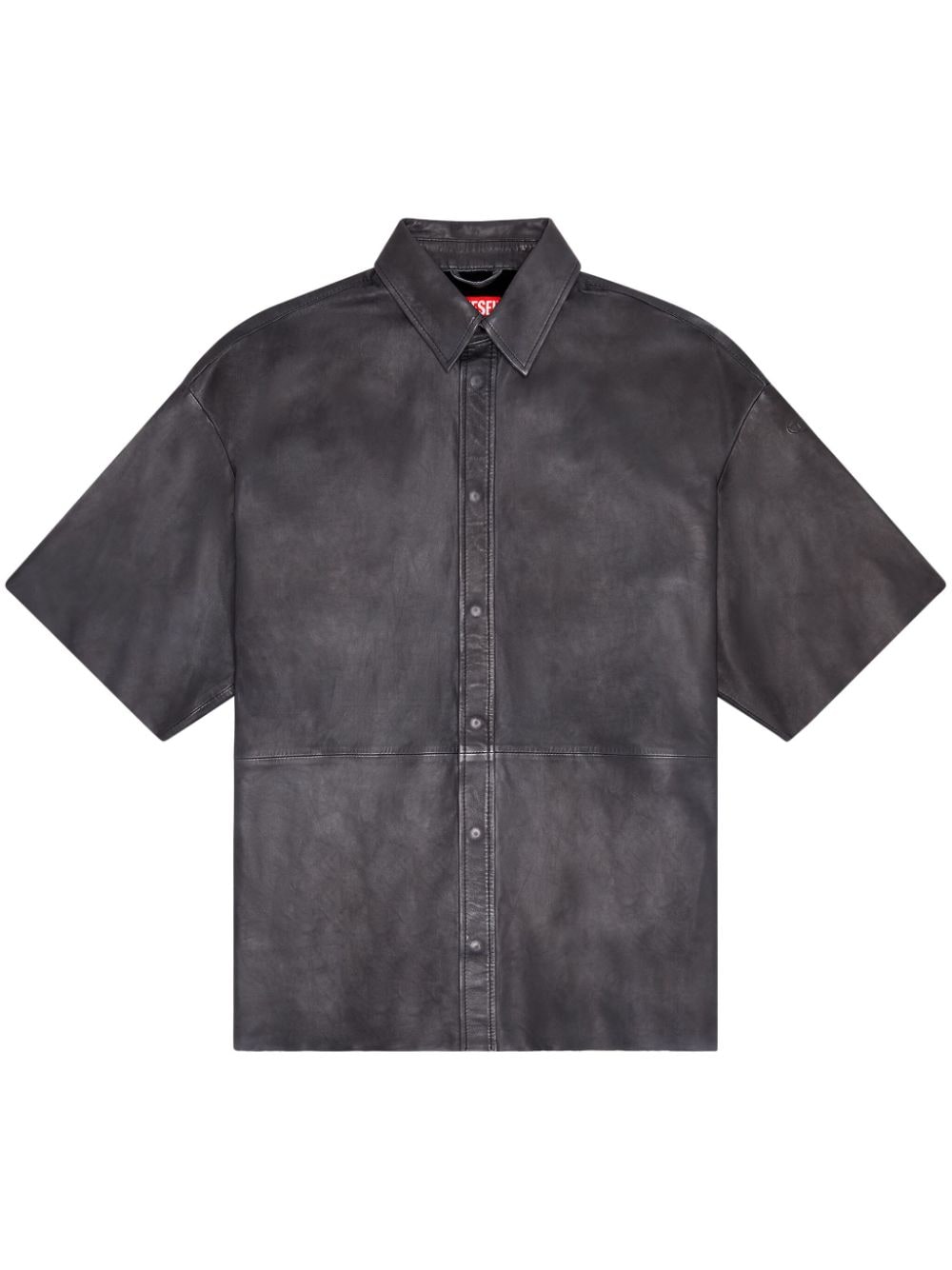 Diesel S-EMIN-LTH leather shirt - Black von Diesel