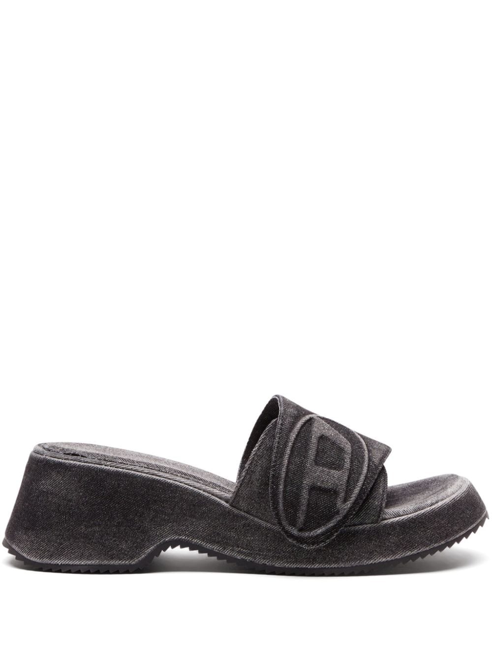 Diesel Sa-Oval D Pf W denim sandals - Black von Diesel