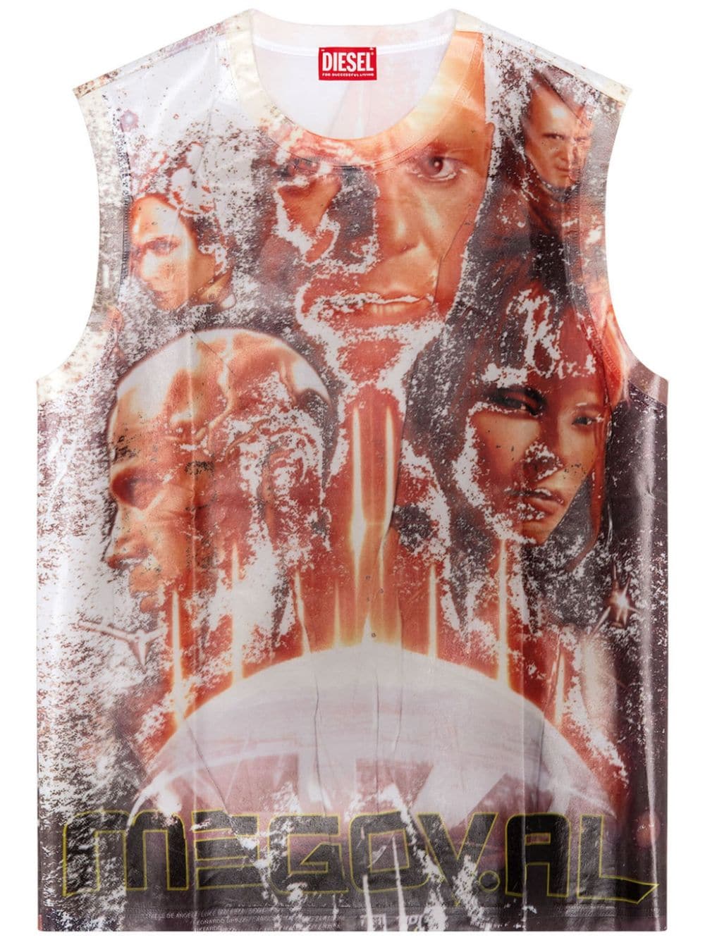 Diesel T-Birco-P6 graphic-print tank top - Orange von Diesel